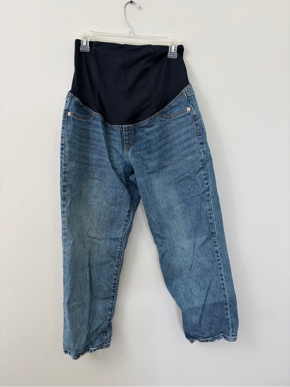 Isabel Maternity by Ingrid & Isabel Blue Denim Jeans with Black Support Panel